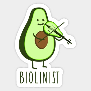 Organic avocado with violin Sticker